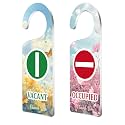 CHGCRAFT 2 Pack Flowers Door Hanger Sign Occupied and Vacant Door Sign Engraved Acrylic Hanger for Offices Online Sessions and Meetings Home Offices Recording Online Classes