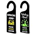 CHGCRAFT 2Pack Working Hard Do Not Disturb Door Sign Acrylic Notice Door Hanger Sign Engraved Acrylic Door Sign Hanger for Homework Office Schools Business Conference Room Meeting In Session