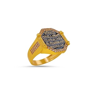 chhatrapati shivaji maharaj gold plated bhagwa rajmudra finger ring for menampboys