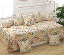 CHHILAKIYA Cotton Floral Diwan Set (Orange, Orange)