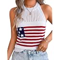 ChiaoLezhee Women's Summer Knit Tank Tops, Racerback High Neck Lightweight Sweater Vest, Dressy Casual Outfits