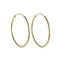 Chic 925 Sterling Silver Big Hoop Earrings Minimalist Round Circle Endless Large Huggie Hoops Statement Earrings 50/60/70/90mm Hypoallergenic Fashion Jewelry Gifts for Women Girls