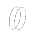 Chic 925 Sterling Silver Big Hoop Earrings Minimalist Round Circle Endless Large Huggie Hoops Statement Earrings 50/60/70/90mm Hypoallergenic Fashion Jewelry Gifts for Women Girls