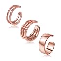 CHIC &amp; ARTSY 925 Sterling Silver Ear Cuffs for Women, Non Piercing Clip On Cartilage Cuffs, Adjustable Fake Conch &amp; Helix Earrings, Gold Plated &amp; Oxidized Various Styles