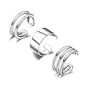 CHIC & ARTSY 925 Sterling Silver Ear Cuffs for Women, Non Piercing Clip On Cartilage Cuffs, Adjustable Fake Conch & Helix Earrings, Gold Plated & Oxidized Various Styles