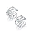 CHIC &amp; ARTSY 925 Sterling Silver Ear Cuffs for Women, Non Piercing Clip On Cartilage Cuffs, Adjustable Fake Conch &amp; Helix Earrings, Gold Plated &amp; Oxidized Various Styles