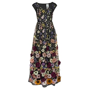 CHIC STAR Womens 3D Floral Applique Maxi