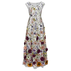 CHIC STAR Womens 3D Floral Applique Maxi