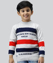 ChicCloset Striped, Self Design Round Neck Casual Boys Grey Sweater