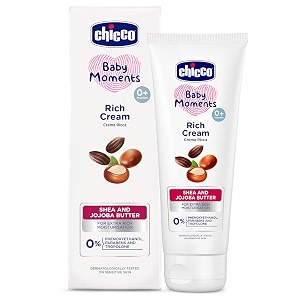 chicco baby moments rich cream for newborn babies with shea amp jojoba butter 100g rich moisturization and dryness prevention dermatologically tested phenoxyethanol parabens amp lauryl sulphates free