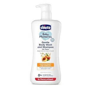 chicco baby moments gentle body wash and shampoo for rich moisturised skin amp soft hair 500ml