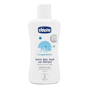 chicco baby moments gentle body wash and shampoo for soft skin and hair dermatologically tested paraben free 100 ml