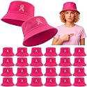 Chicingyou 24 Pcs Breast Cancer Awareness Bucket Hat Bulk for Women