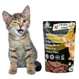 chicken amp banana cat treat  protein rich  fiber rich  crunchy healthy snacks  training treat  75gm