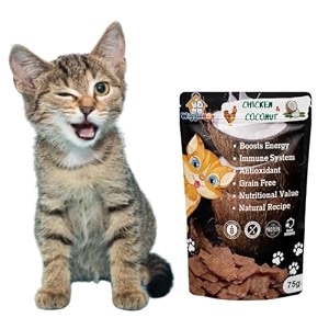 chicken amp coconut cat treat  protein rich  fiber rich  crunchy healthy snacks  training treat  75gm