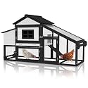 Chicken Coop Expandable Chicken House for Outdoor with Wheels Nesting Box, Leakproof Pull-on Tray, and UV-Resistant Roof Panel - White