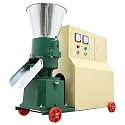 Chicken Feed Pellet Mill Machine Body Only with 2-Head Pressure Rollers Electric Poultry Feed Grinder & Pelletizer with Distribution Box 440-550 lbs/h Output for Livestock Feed 220V 7.5KW