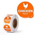 Chicken Food Labels 500pcs 1" Dot Bold Stickers