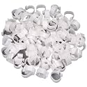 Chicken Inner Diameter 16/18/20/25mm Foot Ring Without Text Label Buckle Poultry Leg Chick Duck Goose Animal Identification Tool for Easy Flock Management(White 100PCS,25mm)