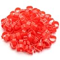 Chicken Inner Diameter 16/18/20/25mm Foot Ring Without Text Label Buckle Poultry Leg Chick Duck Goose Animal Identification Tool for Easy Flock Management(Red 100PCS,18mm)