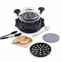 Chicken Shredder Tool Twist with Brush- 10" Large BPA-Free Meat Shredder for Effortless Shredding- Dishwasher Safe Chicken Breast Shredder with Removable Tray, Non-Slip for Pork, Beef &amp; Chicken- Black
