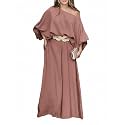 CHICME Women 2 Piece Summer Outfit Off Shoulder Flowy Wide Leg Pants Set