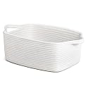CHICVITA Small Woven Rope Gift Basket, Decorative Shelf Basket, White