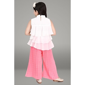 Chiffon Self Design Printed Dress Capri