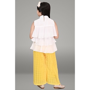 Chiffon Self Design Printed Dress Capri