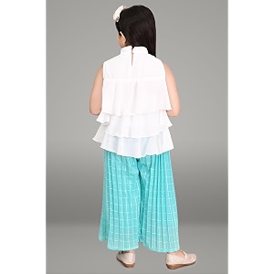 Chiffon Self Design Printed Dress Capri
