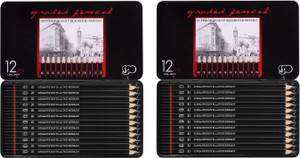 chiggiwiggi 24 artist graphite pencil set for sketching drawing and shading with metal case pencil