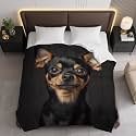 Chihuahua Pattern Comforter Bedding Heavy Bed Blanket Soft Warm Fluffy All Seasons Only Quilt 173x229cm
