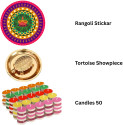 CHIKLIT ENTERPRISE Tea Light Candle 50 and Rangoli Stickar and Tortoise Candle (Multicolor, Pack of 50)