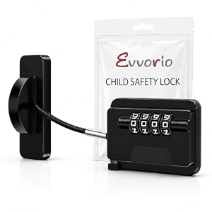 child safety device refrigerator door lock with passcode lock function and adhesives cabinet restrictor cable for baby and toddler lock for cupboards drawers fridge wardrobe black pack of 2