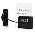 Child Safety Device Refrigerator Door Lock with Passcode Lock Function and Adhesives, Cabinet Restrictor Cable for Baby and Toddler, Lock for Cupboards, Drawers, Fridge, Wardrobe, Black, Pack of 2