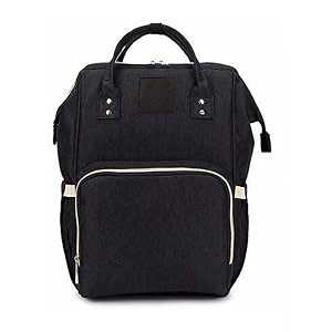 unisex child durable zipped nursing-maternity diaper backpack mother baby diaper nappy changing shoulder bag black