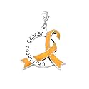 CENWA Childhood Cancer Awareness Ribbon Clip-on Charm/Necklace Childhood Cancer Support Jewelry