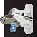Childproof Door Lever Lock Baby safety locks for doors (4 Pack) Improved door safety for kids, 3M Adhesive No Drilling Child Safety Door Handle Lock. Simple Install, No Tools Needed (White, 4)