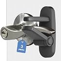 Childproof Door Lever Lock Baby safety locks for doors (3 Pack) Improved door safety for kids, 3M Adhesive No Drilling Child Safety Door Handle Lock. Simple Install, No Tools Needed (Charcoal Gray, 3)