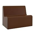 Children's Factory Large Contour Sofa, Mix-and-Match Kids Chairs, Sofas, Corner Ottomans and Cubes, Foam-Filled and Water-Resistant, Flexible Seating for Classroom Elementary, Walnut Kids Couch