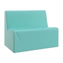 Children's Factory Large Contour Sofa, Mix-and-Match Kids Chairs, Sofas, Corner Ottomans and Cubes, Foam-Filled and Water-Resistant, Flexible Seating for Classroom Elementary, Aqua Kids Couch