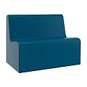 Children's Factory Large Contour Sofa, Mix-and-Match Kids Chairs, Sofas, Corner Ottomans and Cubes, Foam-Filled and Water-Resistant, Flexible Seating for Classroom Elementary, Deep Water Kids Couch