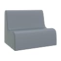 Children's Factory Medium Contour Sofa, Mix-and-Match Kids Chairs, Sofas, Corner Ottomans and Cubes, Foam-Filled and Water-Resistant, Flexible Seating for Classroom Elementary, Fog Blue Kids Couch