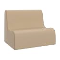 Children's Factory Medium Contour Sofa, Mix-and-Match Kids Chairs, Sofas, Corner Ottomans and Cubes, Foam-Filled and Water-Resistant, Flexible Seating for Classroom Elementary, Sand Kids Couch