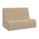 Children's Factory Small Contour Sofa, Mix-and-Match Kids Chairs, Sofas, Corner Ottomans and Cubes, Foam-Filled and Water-Resistant, Flexible Seating for Classroom Elementary, Sand Kids Couch