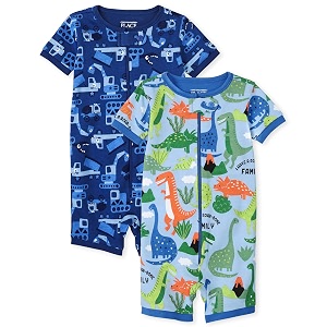 the children39s place 2 pack baby and toddler boy snug fit cotton zip-front one piece pajama