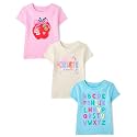 The Children's Place Baby-Girls and Toddler School,Learning Short Sleeve Graphic T-Shirts,3 Pack