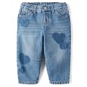 The Children's Place Baby Girls' and Toddler Barrel Leg Jeans