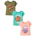 The Children's Place Baby-Girls and Toddler School,Learning Short Sleeve Graphic T-Shirts,3 Pack