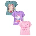 The Children's Place Baby-Girls and Toddler School,Learning Short Sleeve Graphic T-Shirts,3 Pack